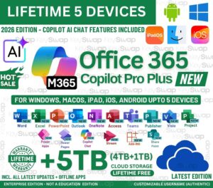 Read more about the article MS 365 Enterprise Copilot Edition with ChatGPT  – 5 Devices, Lifetime Validity
